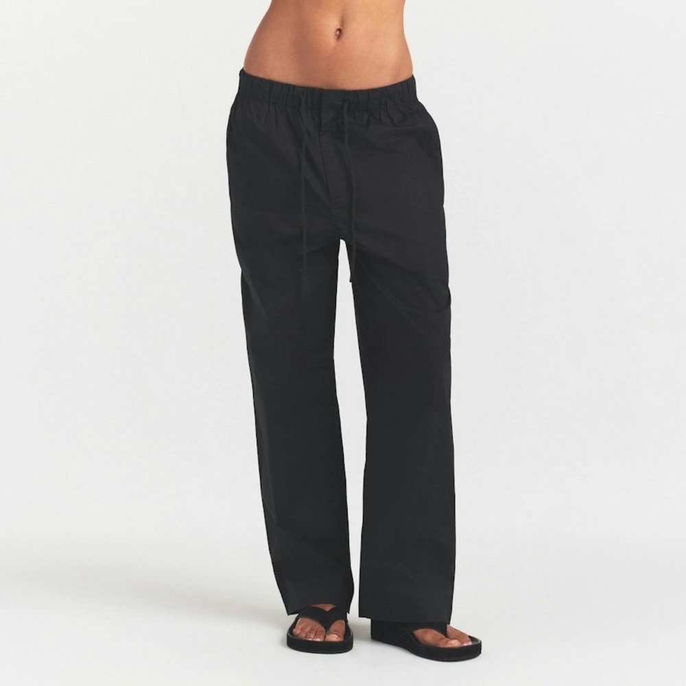Skims Oversized Wide Leg Pant Women S Black Loungewear Jersey Relaxed Soft Girl